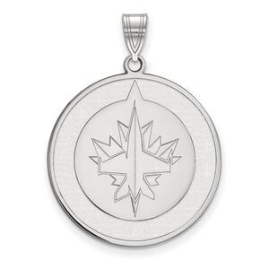Sterling Silver NHL Winnipeg Jets XL Disc Pendant